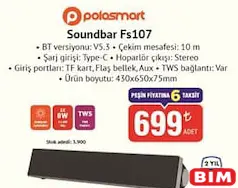POLOSMART SOUNDBAR FS107 fiyat ve kampanya bilgisi